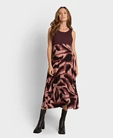 Seraphine Women's Abstract Midi Maternity Dress with Removable Knit Jumper Nursing Access