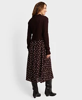 Seraphine Women's Skirt with Knit Topper