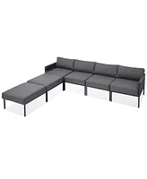 Streamdale Furniture Modular Outdoor Aluminum Sofa with 250 lbs/Seat Capacity