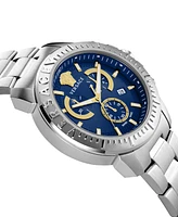 Versace Men's Swiss Chronograph Stainless Steel Bracelet Watch 45mm