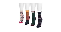 Muk Luks Women's 4 Pack Holiday Boot Socks
