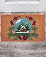 Vcny Home Snow Globe Christmas Coir Outdoor Doormat, 18" x 30"