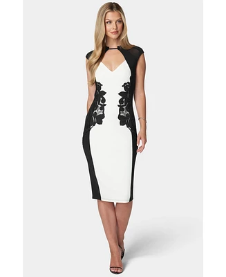 bebe Women's Applique Pencil Dress