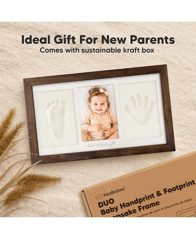 Inkless Baby Hand And Footprint Kit Boy, Girl - No Mess Ink Pad For Handprint, Clean Touch Dog Paw Print Kit, Personalized Baby Shower Gifts, Nursery Newborn Keepsake Frame (Alpine White
