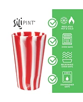 Silipint Pint Glasses: pk - (2) Peppermint & (2) Poinsettia