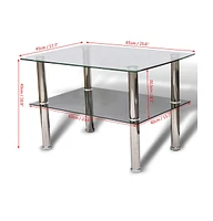 vidaXL Coffee Table Glass 2 Tiers