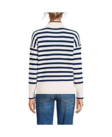 Lands' End Women's Petite Drifter Cotton Quarter Zip Pullover Sweater