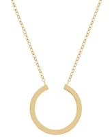 Polished Tube Horseshoe Inspired 18" Pendant Necklace in 10k Gold