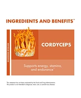 Host Defense Cordyceps Capsules - Immune & Energy Support Supplement - Kidney Health Supplement with Cordyceps