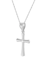 Macy's Polished Cross Pendant 18" Necklace in 14k White Gold