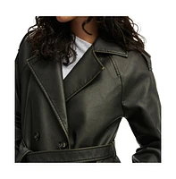 Cotton On Women's Chicago Faux Leather Trench Coat