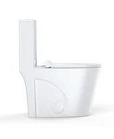 gaomon One Piece Toilet with Soft Closing Seat, Elongated Toilet for Bathroom, Comfort Height, Dual Tornado Flush 1.6 Gpf Toilet