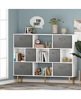 Slickblue Multifunctional Cube Bookshelf - Stylish Open Design for Books, Decor, and Souvenirs