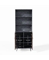 Slickblue Accent Storage Cabinet with Doors Versatile Bar and Buffet Cabinet for Living Room, Hallway, and Kitchen