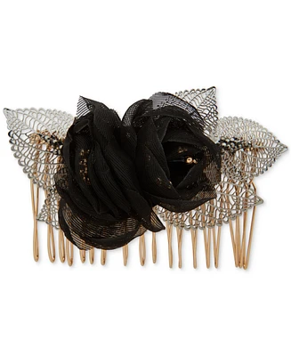 lonna & lilly Gold-Tone Black Stone Flower Hair Comb