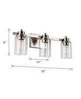 Flynama Vanity light 4.33-in 3-Light Matte Bronze Industrial Vanity Light