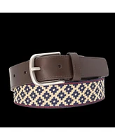 La Matera Men's Diplomatico Woven Belt Chocolate