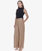 Halston Women's Mid-Rise Straight-Leg Pull-On Pants