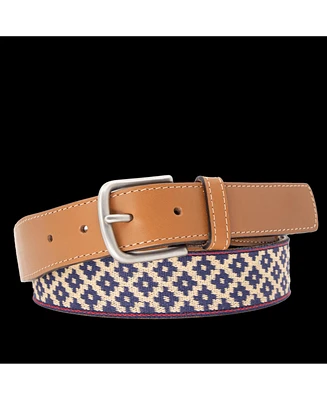 La Matera Men's Diplomatico Woven Belt Tan