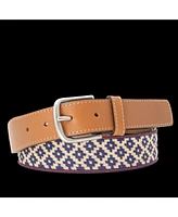 La Matera Men's Diplomatico Woven Belt Tan