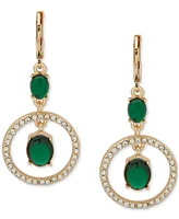 Anne Klein Gold-Tone Stone & Crystal Orbital Circle Drop Earrings