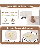 Costway 1 Pcs Upholstered Accent Chair with Sponge Padding Adjustable Foot Pads & Metal Frame