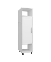 Depot E-Shop Ambler Armoire with 1 Door, 3 Shelves, and Full-Length Mirror, White