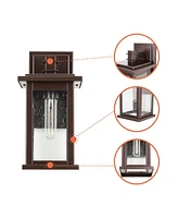 Flynama 1-Light Oil Rubbed Bronze not Motion Sensing Outdoor Hardwired Wall Lantern Sconce with No Bulbs Included
