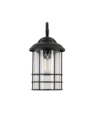 Flynama 1-Light Textured Black not Motion Sensing Dusk to DaWn Outdoor HardWired Wall Lantern Sconce With Led