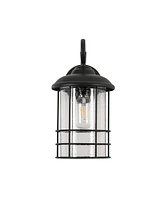 Flynama 1-Light Textured Black not Motion Sensing Dusk to DaWn Outdoor HardWired Wall Lantern Sconce With Led