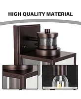 Flynama 1 oil rubbed bronze Non-Motion Sensor Outdoor Hardwired Wall Light Wall Light Does Not Include Bulb