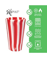 Silipint Pint Glasses: 2 pk - Peppermint & Poinsettia - Holiday 2023