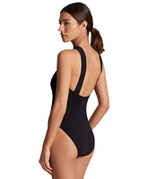 Lauren Ralph Lauren Women's Cross-Front One-Piece Swimsuit