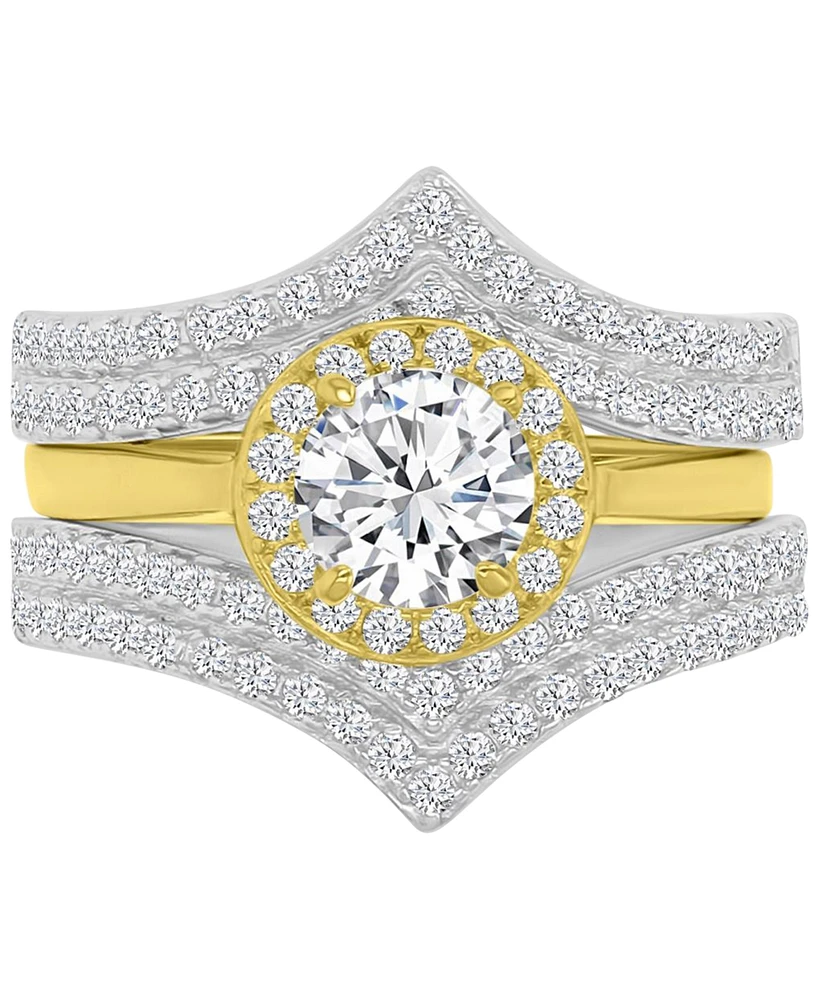 Cubic Zirconia Two-Tone Ring, Exclusively at Macy's