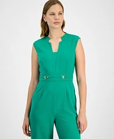 Tahari Asl Women's Notch-Neck Sleeveless Jumpsuit