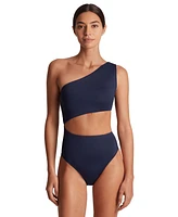 Lauren Ralph Women's Cutout One-Shoulder One-Piece Swimsuit