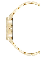 Steve Madden Women's Coin Edge -Tone Alloy Metal Bracelet Watch, 36mm