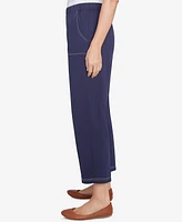 Alfred Dunner Women's Block Island French Terry Daisy Ankle Pants