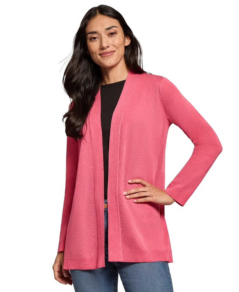 Jones New York Women's Open-Front Ribbed-Edge Cardigan