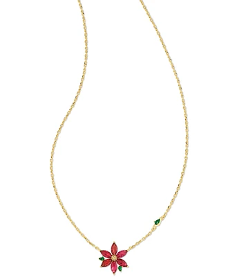 Kendra Scott Gold-Tone Cubic Zirconia & Nana Gem Poinsettia Adjustable 17-1/3" Pendant Necklace