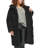 Levi's Women's Long Sherpa Snap-Closure Teddy Coat