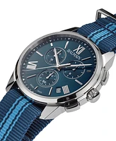Balmain Men's Swiss Chronograph Madrigal Dark Striped Nato Strap Watch 42mm