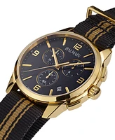 Balmain Men's Swiss Chronograph Madrigal Black Striped Nato Strap Watch 42mm