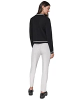 Karl Lagerfeld Paris Petite Embellished-Button Tipped Cardigan Sweater