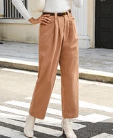 Cupshe Women's Coffee Brown Tapered Leg Pants