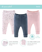 The Peanutshell Baby Girls Newborn Layette Gift Set for Baby Girls, Blue Pink Prairie Floral, 16 Essential Pieces