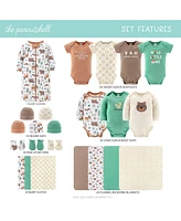 The Peanutshell Baby Boys Layette Gift Set Boys, Woodland Animals, 23 Essential Pieces, 0-3 Months