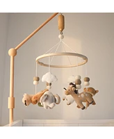 The Peanutshell Safari Serenity Baby Musical Wooden Crib Mobile