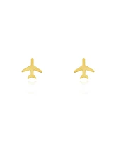 The Lovery Gold Airplane Stud Earrings 14K Gold