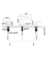 Flynama Waterfall 3-Hole Bathroom Sink Faucet, Widespread Basin Faucet